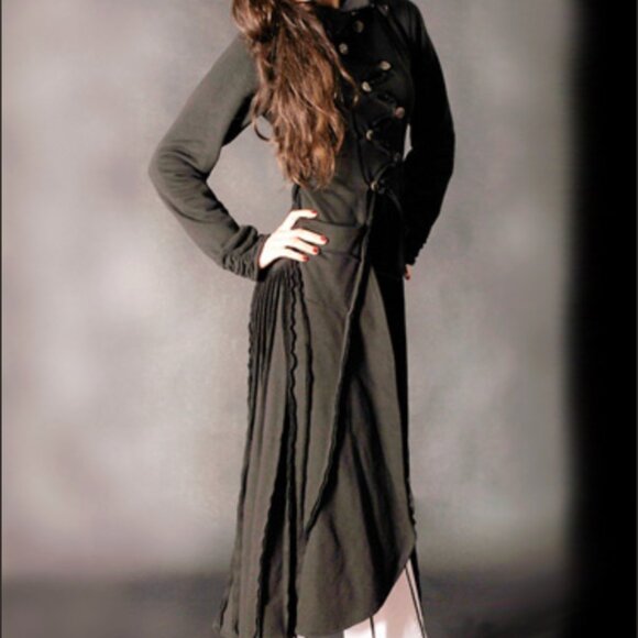 BUDDHAFUL Yesod Black Sweater Cotton Terry Festival Boho Jacket Coat S $279 - Picture 4 of 9